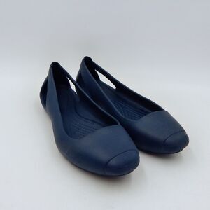 Crocs Women’s Sz 7 Sienna Iconic Ballet Flats Dark Navy Slip On Shoes Comfort